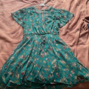 Francesca’s green dress floral